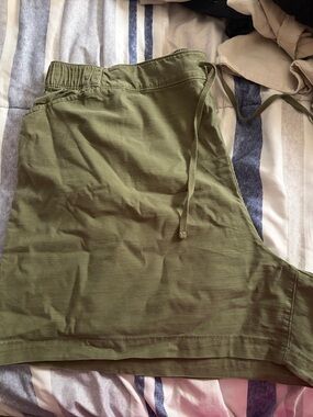 Lane Bryant Olive Green Drawstring Cargo Shorts